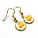 Orange Leaf Cabochon earrings