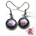 Pink & Purple Dahlia Cabochon earrings