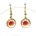 Red & Orange Leaf Cabochon earrings