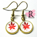 Red Leaf Cabochon earrings