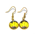 Yellow & Pink Daisy Cabochon earrings