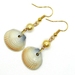 Navy & Gold Bivalve Shell Earrings