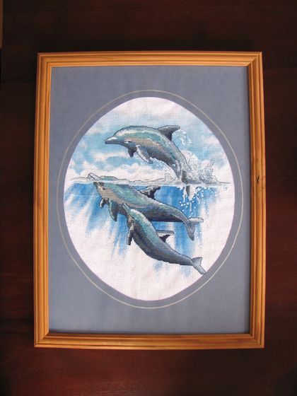 Cross-Stitch Dolphin Art