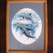 Framed Cross-Stitch Dolphins