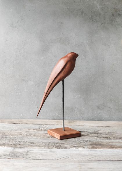 Hand Carved Wooden Bird - Falcon (Sparrow Hawk)