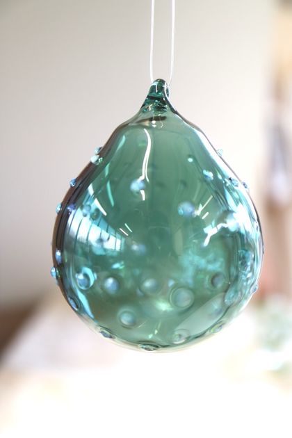 Bauble - Teal with Cloud Polka Dots Pattern