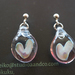 Heart In Glass Studs - Silver Lite Pink