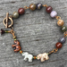 Elephant and Indian Agate Bracelet