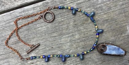 Kyanite Coil Pendant Necklace