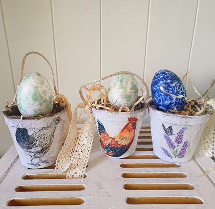 Easter egg pots set Of two