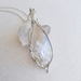 White plume agate pendant