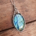 Blue labradorite pendant in sterling silver 
