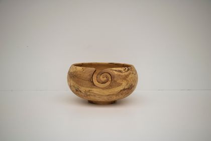 Spalted Silver Maple Yarn Bowl