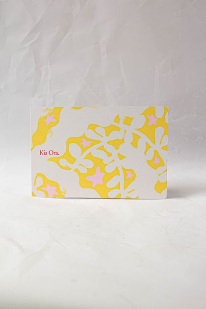 Kia Ora Postcard Set - Yellow & Beige