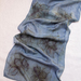 Botanically printed silk scarf - Denim Rose