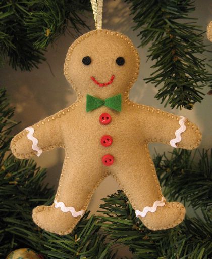 Felt Gingerbread Man Christmas Tree Ornament