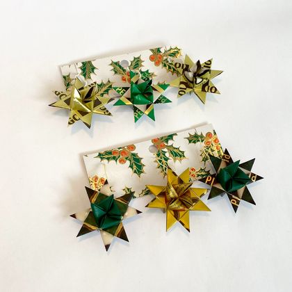 Upcycled Star Decorations - set of 6