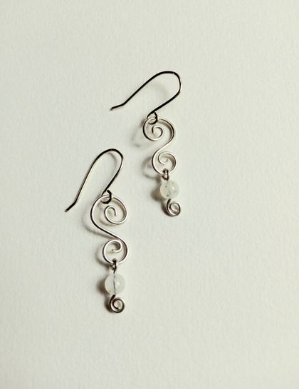 Recycled Silver and Moonstone Earrings 