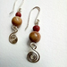 Jasper and Silver Spiral Earrings