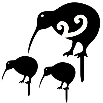 Kiwi and Chicks Metal Bang'n Bird