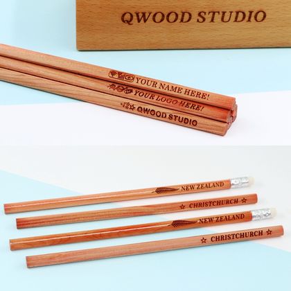 6 Personalized pencils with name Customized pencils with Logo cedar wood HB