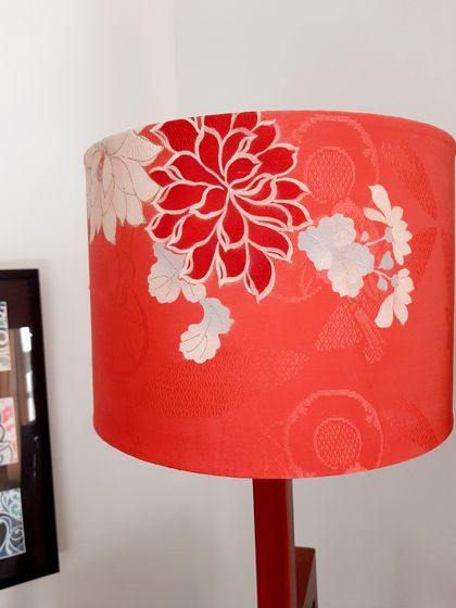 Vintage kimono silk lampshade (L)