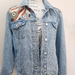 Upcycled Denim jacket with vintage kimono fabrics