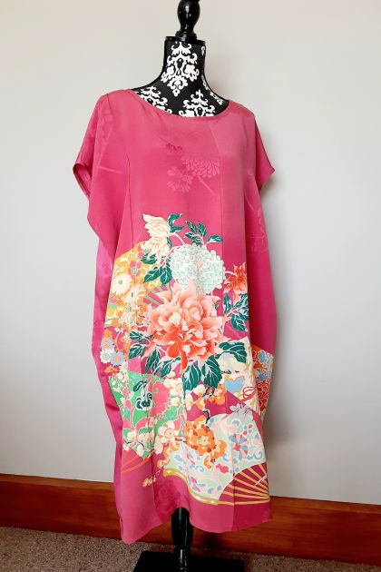 Vintage kimono silk dress