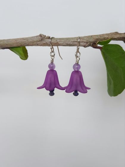 *10% OFF!* Amethyst & Iolite Blossom Earrings