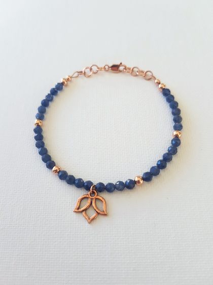 *10% OFF!* Blue Sapphire Lotus Bracelet