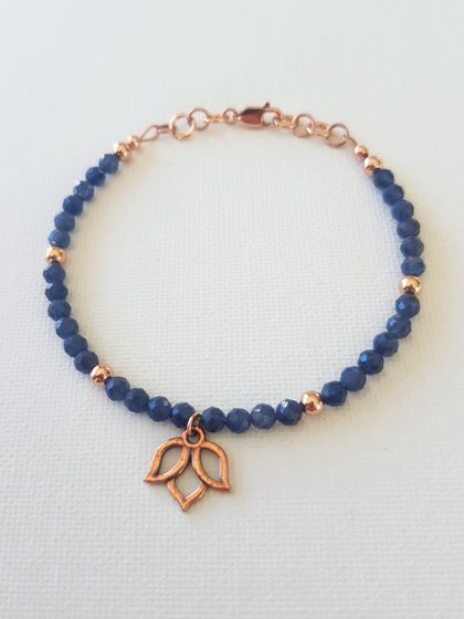 Blue Sapphire Lotus Bracelet 