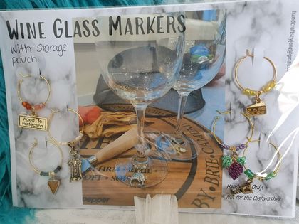 Wine Glass or Stem Glass Markers - Wine Enamel theme Charms