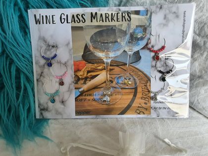 Wine Glass or Stem Glass Markers - Crystal Drops Charms