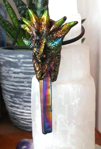 Colourful Mystical Dragon Crystal Pendant
