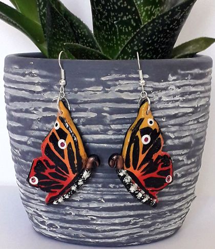 Colourful Monarch Butterfly Drop Earrings
