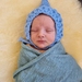 Pixie baby bonnet newborn to 3 months