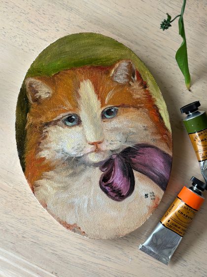 Ginger Cat Oil Portrait 
