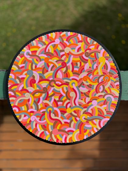 “Untitled Until Seen” 2025 - 50cm Round Abstract Painting