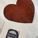 Linocut - “RED HEART” 2022 printed by Danilo Rodriguez Reyes 