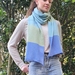 Pale Turquoise, Blue and Pale Green lambs wool scarf 