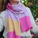 Fuscia Pink Lilac and Burnt Orange lambs wool scarf 