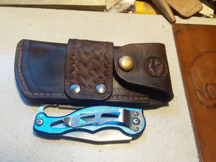 NZ Hand carved Leather Knife Pouch