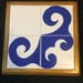 24cm Trivet with hand painted tiles