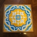 34cm Wall Hanging or Trivet with hand painted tiles - Azulejo design