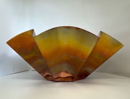 Folded copper bowl