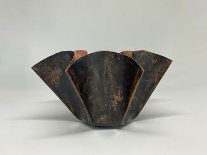 Small Folded Copper Bowl