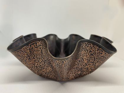 Original Handmade "Black Lace" Copper Bowl