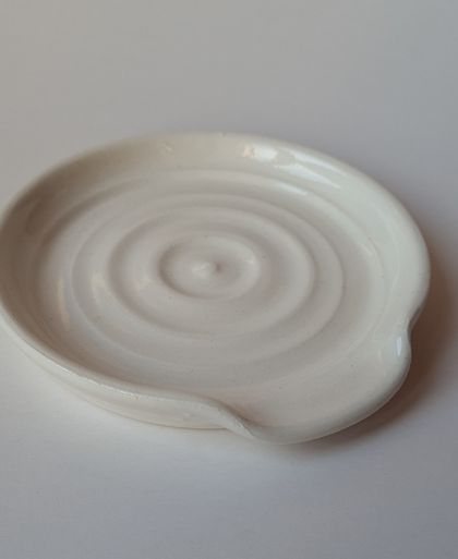 Ceramic Spoon Rest - White