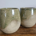 Gorgeous speckled green thumb dent tumblers