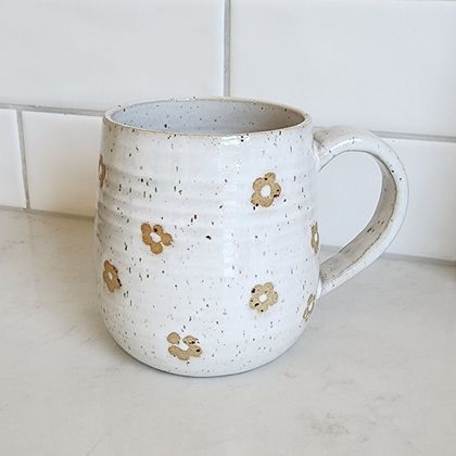Ceramic Mug with Handle - Daisy